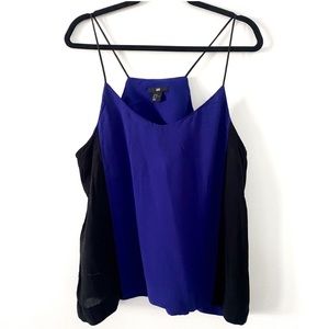 H&M blue/purple and black color block camisole women’s size 14